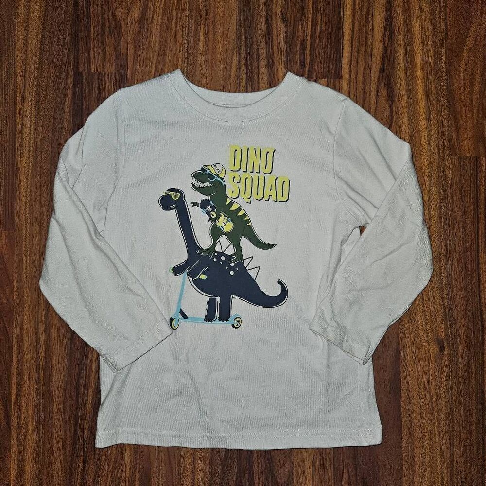 5 For $25 Members Mark White Dinosaur Long Sleeve Top Toddler 4T